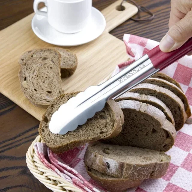 Pince de Service Rouge Inox 300 mm - Ustensile Cuisine Professionnel