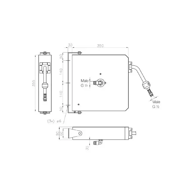Watering Hose with Spray Gun - Length 6 Meters