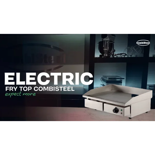 Electric Smooth Table Griddle 550 mm - Enamelled Cast Iron