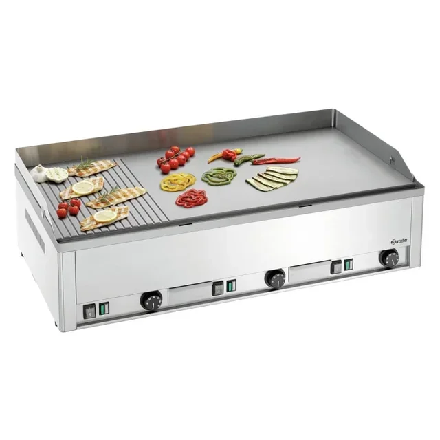 Electric Griddle with Smooth and Grooved Plate - Multifunction Table Grill