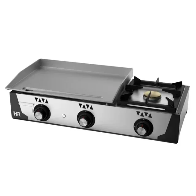 Gas Plancha with Side Burner - 6mm Steel - 93x47 cm