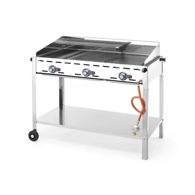 Plancha Gaz Green Fire Professionnelle 3 Feux - Barbecue Extérieur Haut de Gamme