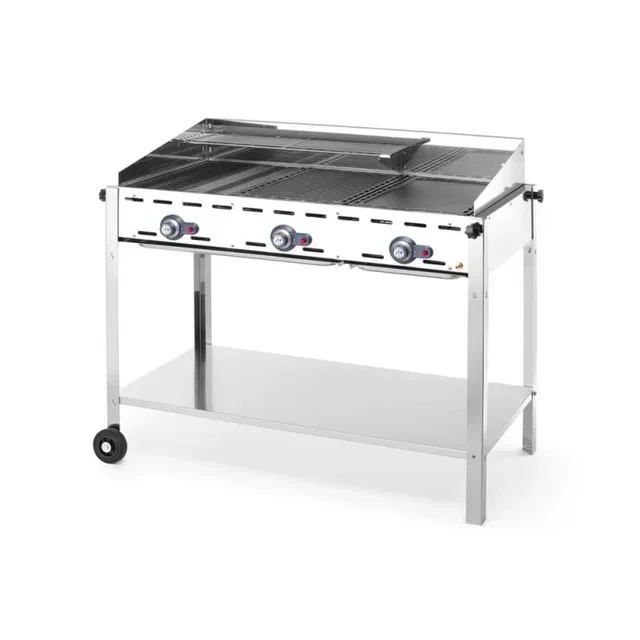 Plancha Gaz Green Fire Professionnelle 3 Feux - Barbecue Extérieur Haut de Gamme