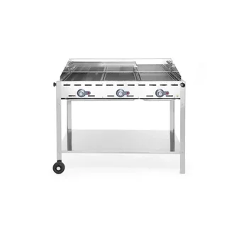 Plancha Gaz Green Fire Professionnelle 3 Feux - Barbecue Extérieur Haut de Gamme