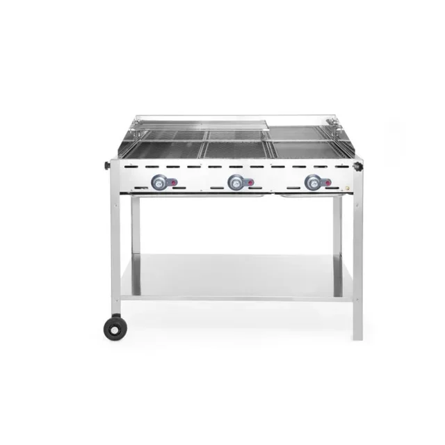 Plancha Gaz Green Fire Professionnelle 3 Feux - Barbecue Extérieur Haut de Gamme