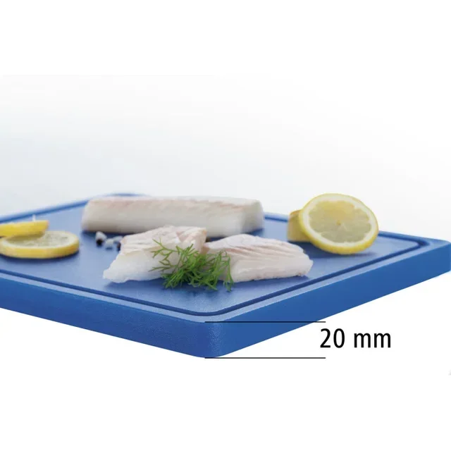 Planche à Découper Polyéthylène 325x265 mm - Bleu - Épaisseur 20 mm - Usage Alimentaire