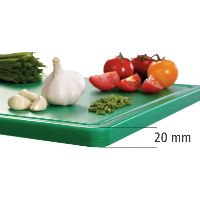 Planche à Découper Professionnelle 53 x 32.5 cm - Polyéthylène Vert - Épaisseur 2 cm