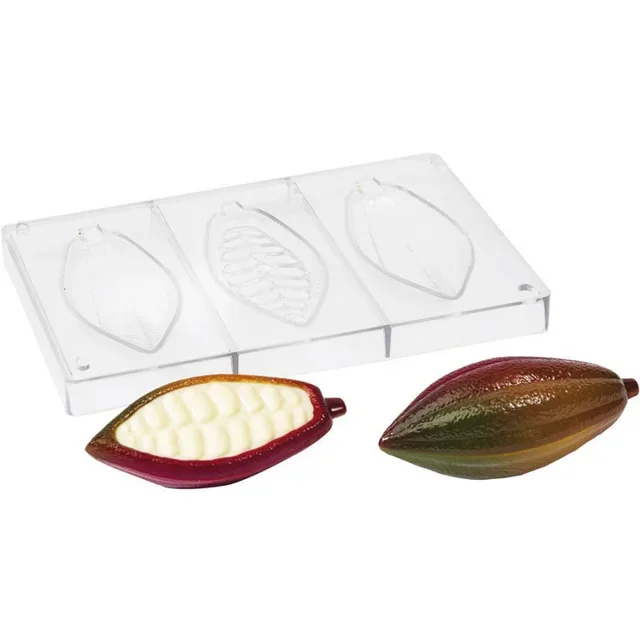 Molde de Chocolate Cacao Completo 3 Cavidades - 140x23 mm