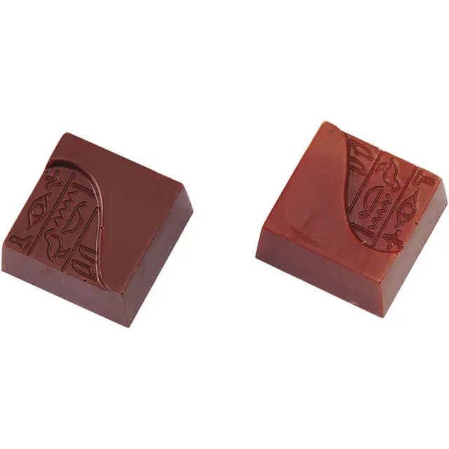 Quadratische Hieroglyphen-Schokoladenform - 24 Mulden