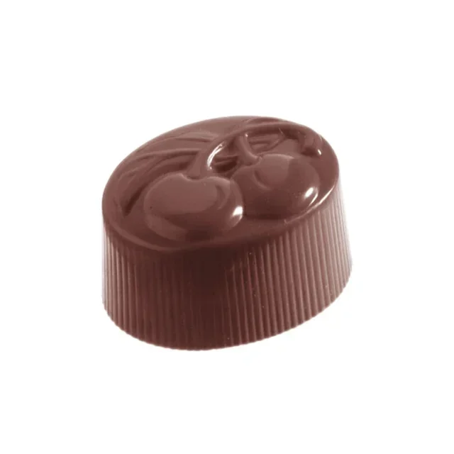 Molde de Chocolate Ovalado Motivo Cereza - 24 Cavidades - Tamaño 33 x 24 mm