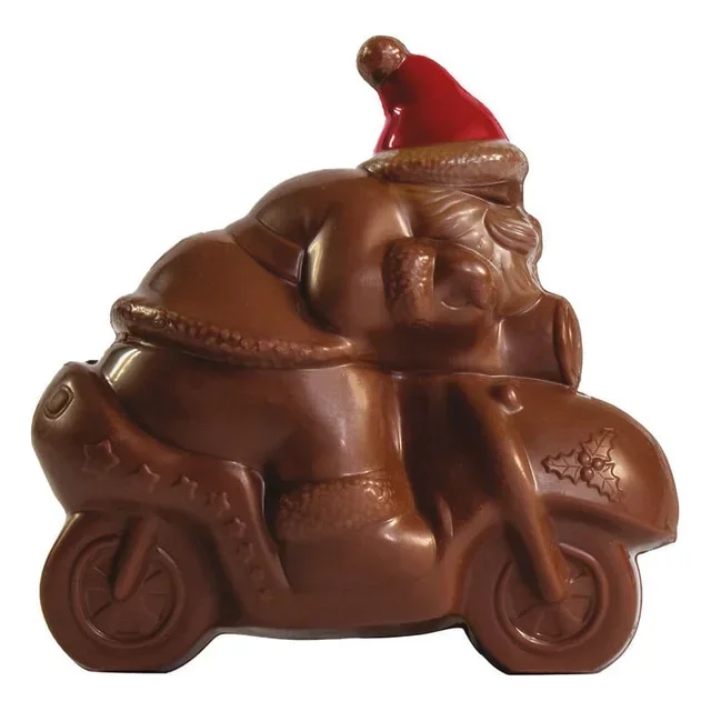 Molde Chocolate Moto Pai Natal - Dupla Impressão Decorativa