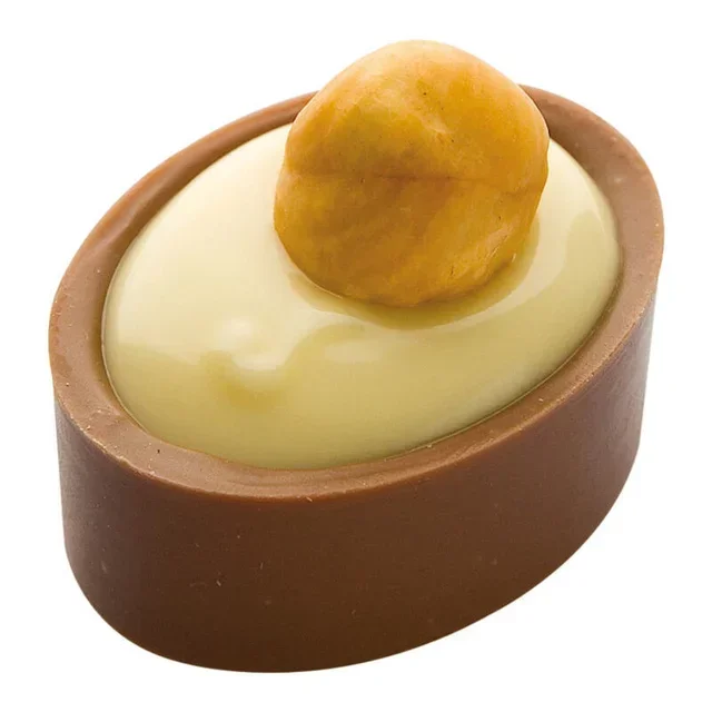 Ovale Pralinenform aus Schokolade - 24 Mulden