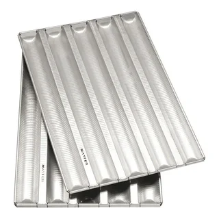 Aluminium Waffel-Backblech für 5 Baguettes - Länge 600 mm