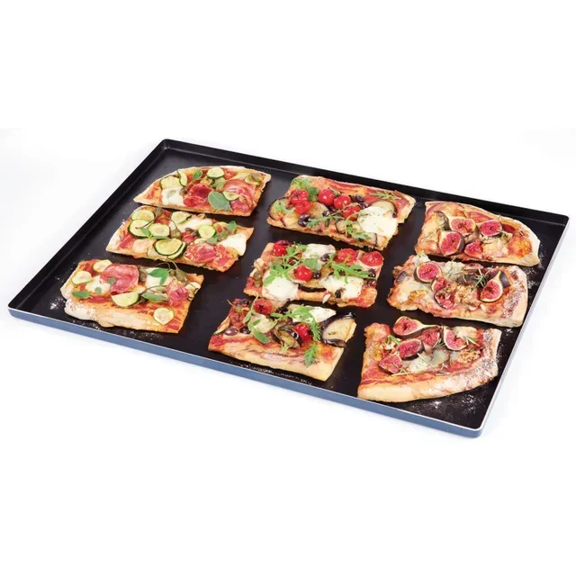 Piastra di Cottura in Alluminio Antiaderente Bordi Dritti Formato Gastronorm 600x400 mm