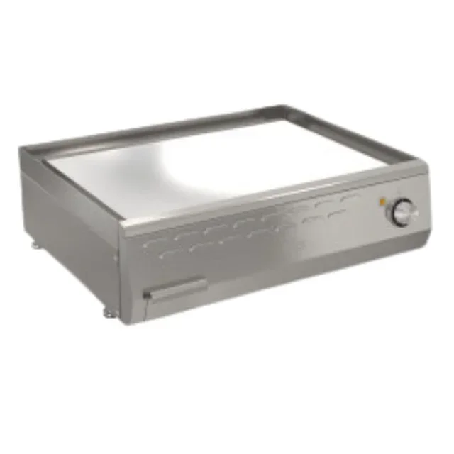 Smooth Chrome Electric Cooking Plate 600x400 mm - Professional Surface