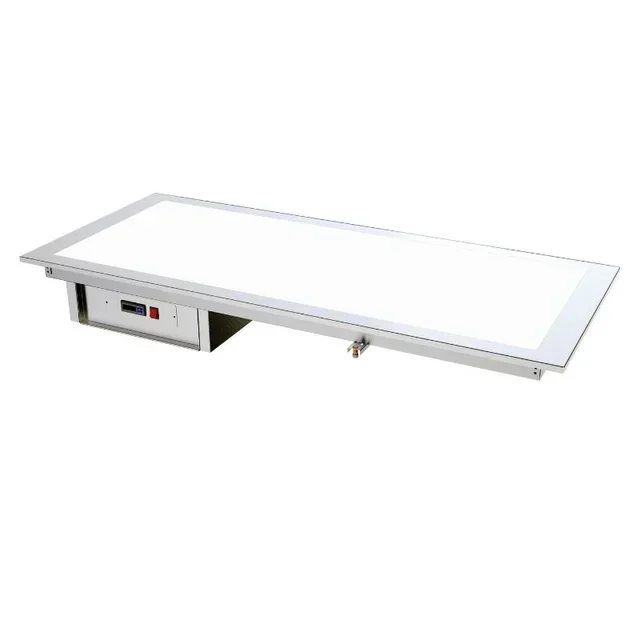 Drop-in Heated Glass Display Shelf - White Tempered Glass - 3 GN 1/1 Pans - 1100 x 610 mm