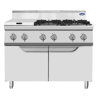 Gas Range 6 Burners on Cabinet - Depth 700mm