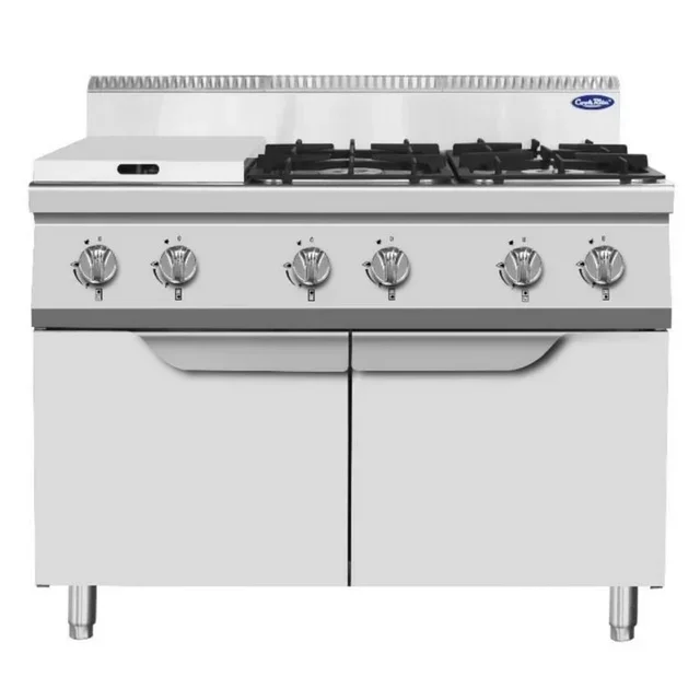 Gas Range 6 Burners on Cabinet - Depth 700mm