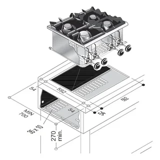 Built-in Gas Range 4 Burners