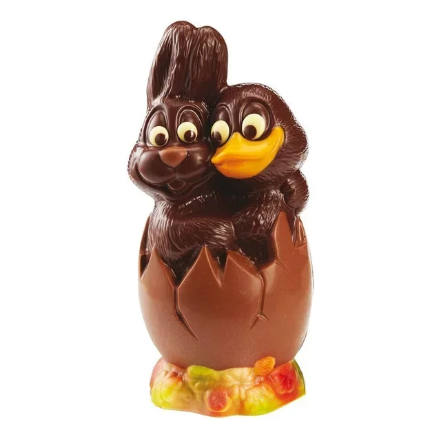 Forma de Chocolate Coelho e Pato - Placa Dupla Impressão