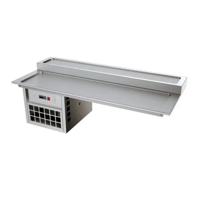 Refrigerated Prep Table 2 Shelves Gastronorm 2x1/1 - Built-in Unit - 770x610 mm
