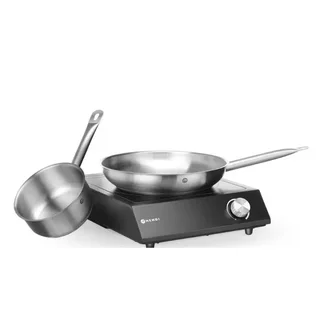 Piano Cottura a Induzione 3500W con Batteria di Pentole - Casseruola e Padella Incluse