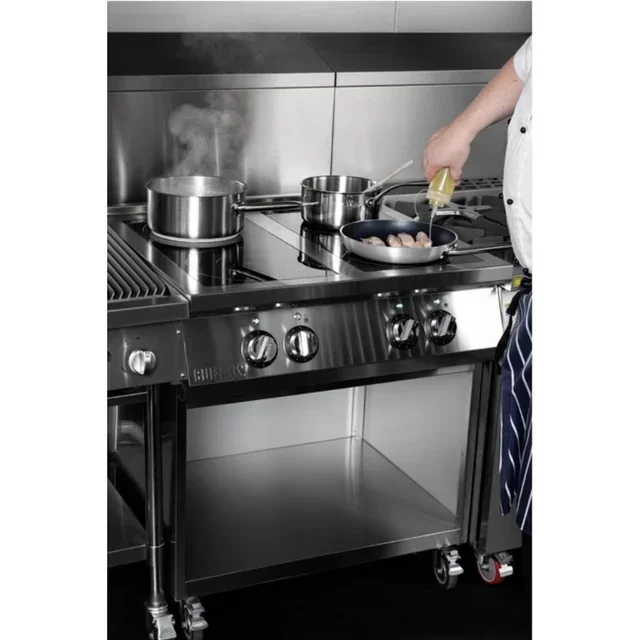 Professional 4-Burner Induction Hob with Base - 3-Phase 400V