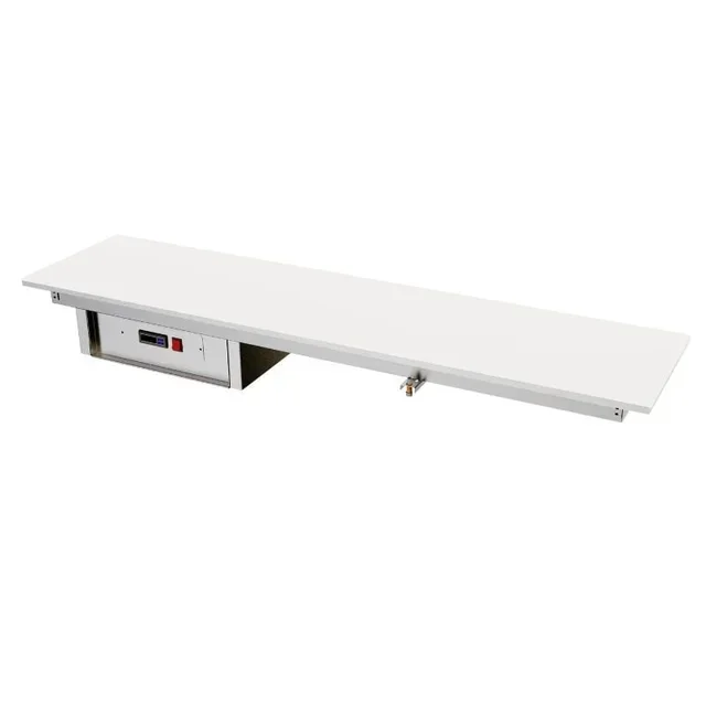 Built-in Heated Glass Display Shelf - 8 Plates - White - 1760x330 mm