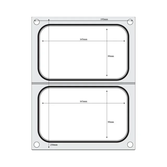 Heating Plate for Manual Sealing Machine - Double Compartment 178 x 113 mm