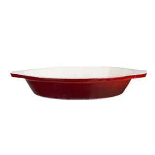 Round Ceramic Oven Dish Red 400ml