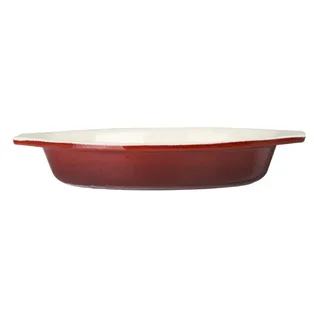 Oval Red Gratin Dish 650ml - Oven Resistant Ceramic