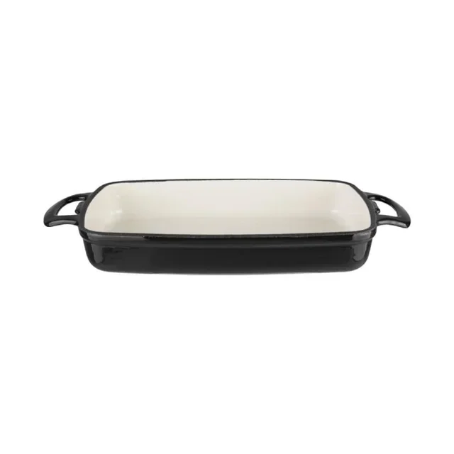 Rectangular Cast Iron Oven Dish 2.8 L - Matte Black Finish