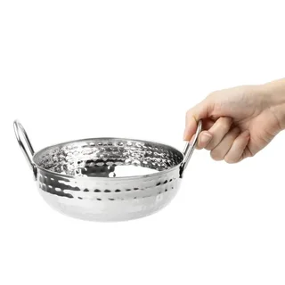 Kadai Hammered Stainless Steel Serving Plate 170 mm