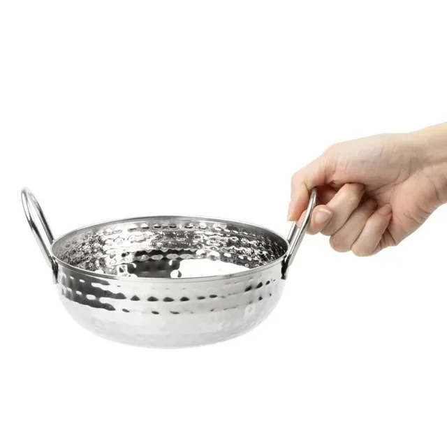 Kadai Hammered Stainless Steel Serving Plate 170 mm