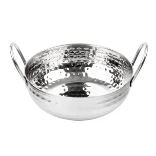 Kadai Hammered Stainless Steel Serving Plate 170 mm
