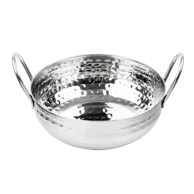 Kadai Hammered Stainless Steel Serving Plate 170 mm