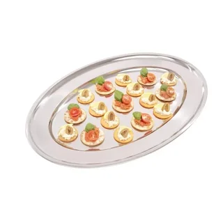 Plat de Présentation Ovale en Acier Inoxydable - 60,5 cm