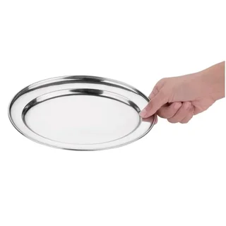 Oval Stainless Steel Serving Platter 25 cm