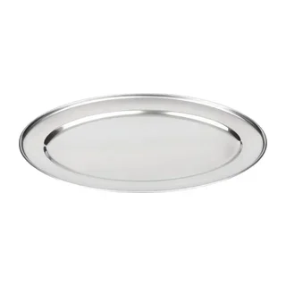 Oval Stainless Steel Serving Platter 25 cm