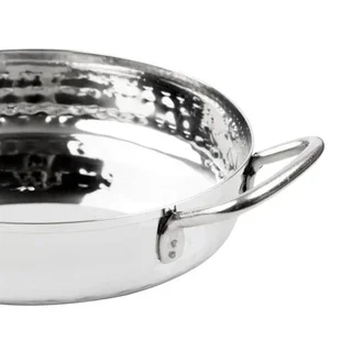 Gehämmerte Edelstahl-Präsentationsteller 12,5 cm