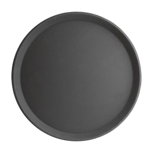 Round Serving Tray Black Fibreglass Ø40.6 cm - Non-Slip Surface