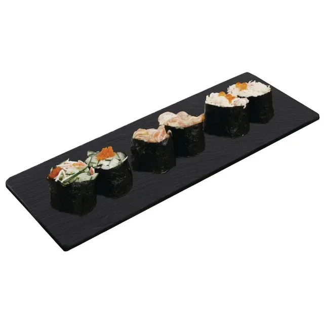 Rectangular Slate Plate for Bamboo Tray - 33 x 13 cm - Set of 2 Pieces