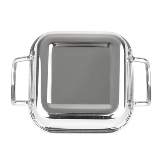 Quadratisches Serviertablett Edelstahl 115 x 115 mm