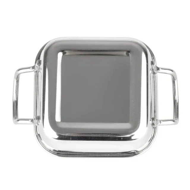 Quadratisches Serviertablett Edelstahl 115 x 115 mm