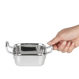 Quadratisches Serviertablett Edelstahl 115 x 115 mm