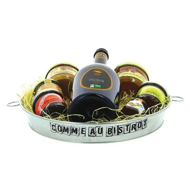 Plateau Circulaire Zinc Ø 32 cm avec Poignées Pliantes