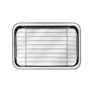 Tábua de Apresentação com Grelha de Aço Inoxidável - 26 x 18,5 cm