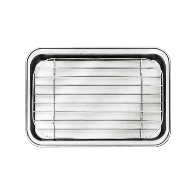 Tavola di Presentazione con Griglia in Acciaio Inox - 26 x 18,5 cm