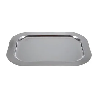 Bandeja Rectangular de Acero Inoxidable con Tapa Transparente