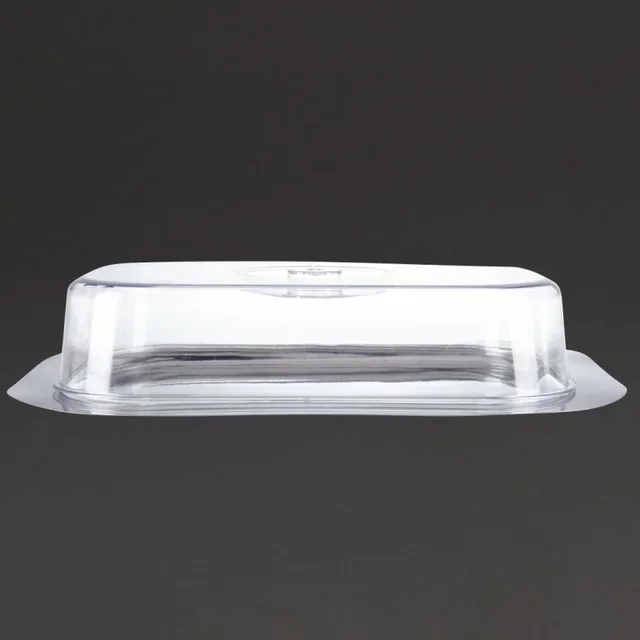 Bandeja Rectangular de Acero Inoxidable con Tapa Transparente